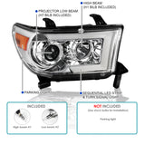 Coolstuffguru Compatible with Toyota Tundra Sequoia LED Sequential Clear Projector Headlights Signal