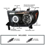 Coolstuffguru Compatible with Toyota Tundra Halo Black Projector Head Lights