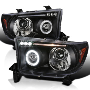 Coolstuffguru Compatible with Toyota Tundra Halo Black Projector Head Lights