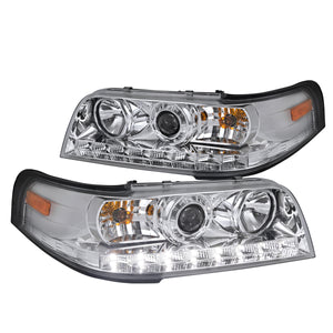 Coolstuffguru Compatible with Ford Crown Victoria Chrome Clear SMD LED Projector Headlights