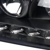 Coolstuffguru Compatible with Ford Crown Victoria Crystal Black LED Projector Headlights Pair