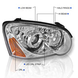 Coolstuffguru Compatible with Subaru Impreza Wrx Sti Jdm Clear Chrome Halo Led Projector Head Lights