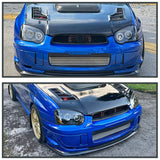 Coolstuffguru Compatible with Subaru Impreza WRX Jet Black LED Halo Projector Headlights Left+Right