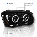 Coolstuffguru Compatible with Subaru Impreza WRX Jet Black LED Halo Projector Headlights Left+Right