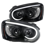 Coolstuffguru LED Light Bar Black Housing Clear Lens Projector Headlights Compatible with Subaru Impreza RS WRX Outback STI 2004-2005 L+R Pair Head Light Lamp Assembly