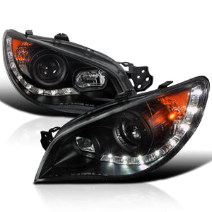 Coolstuffguru Compatible with Subaru Impreza Wrx Black R8-Style Led Projector Head Lights