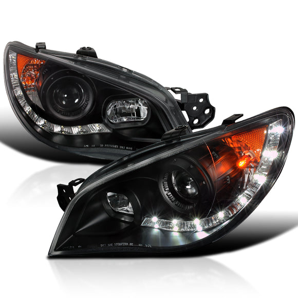 Coolstuffguru Compatible with Subaru Impreza Wrx Black R8-Style Led Projector Head Lights