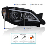 Coolstuffguru Compatible with Subaru Impreza Outback Sport WRX LED Glossy Black Projector Headlights