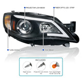 Coolstuffguru Compatible with Subaru Impreza WRX Outback Sport LED Projector Headlights Black