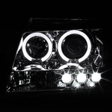 Coolstuffguru Compatible with Nissan Xterra Chrome Clear Halo Led Projector Headlights