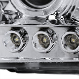 Coolstuffguru Compatible with Nissan Xterra Chrome Clear Halo Led Projector Headlights