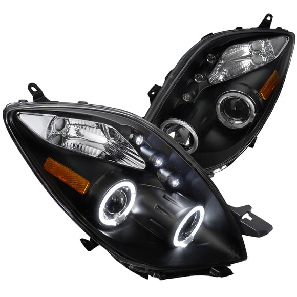 Coolstuffguru Black Halo Led Projector Headlights Compatible with Toyota Yaris 3 Door Hatchback