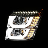 Coolstuffguru Compatible with GMC Yukon/Yukon XL LED Dual Halo Turn Signal Projector Headlights Left+Right