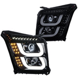 Coolstuffguru Compatible with GMC Yukon/ Yukon XL Glossy Black LED Bar & Turn Signal Projector Headlights