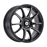 Konig 027 17X7 4X100 73.00 Hub +40 Offset Black Wheel Rim