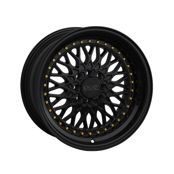 1 X XXR 536 17X9 5-100 73.1 Hub +25 Offset Black / Gold Rivets Wheel Rim