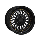 1 X XXR 536 15X8 4-100 73.1 Hub +20 Offset Black / Gold Rivets Wheel Rim