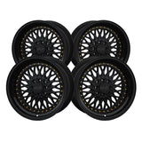 1 X XXR 536 16X8 4-100 73.1 Hub +20 Offset Black / Gold Rivets Wheel Rim