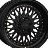 1 X XXR 536 16X8 4-100 73.1 Hub +20 Offset Black / Gold Rivets Wheel Rim