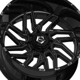 1 X TIS 544BM 24X14 6X135 106.2 Hub -83 Offset Gloss Black Milled Wheel Rim