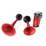 Coolstuffguru Dual Trumpet Air Horn Red 115Db 12V Dual Trumpet W/Compressor Kit