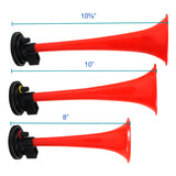 Coolstuffguru 5Pcs Musical Dixie Land Horn Trumpets 12V 125Db  Red + Air Compressor