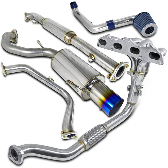 Coolstuffguru Compatible with Eclipse 2.0L L4 Non-Turbo Cold Air Intake+Header+Catback Exhaust System Burn