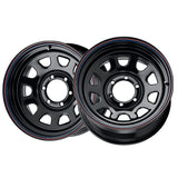 1 X Allied Black Daytona 15X7 6X5.50 108 Hub -6 Offset Black Wheel Rim