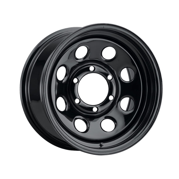 1 X Allied Black Soft 8 16X8 8X6.50 130.81 Hub -6 Offset Black Wheel Rim