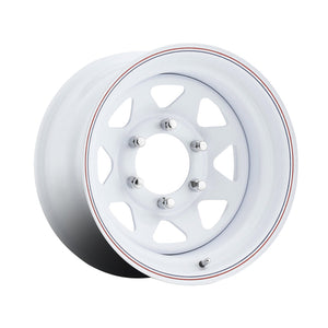 1 X Allied White Spoke 16X8 8X6.50 130.81 Hub 0 Offset White Wheel Rim