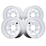 1 X Allied White Spoke Trailer 15X6 5X4.75 83.82 Hub 0 Offset White Wheel Rim