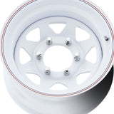 1 X Allied White Spoke Trailer 15X5 5X4.50 81 Hub 0 Offset White Wheel Rim