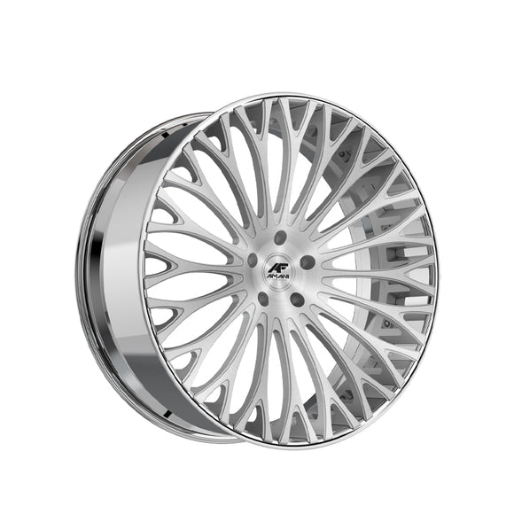 1 X Amani Napoliano Polished 24X14 Blank 6x 78.1 Hub -76 Offset Black Wheel Rim