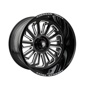 1 X AMERICAN TRUXX BUTCHER 24X14 5-127 71.6 Hub -76 Offset Black Wheel Rim