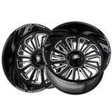 1 X AMERICAN TRUXX BUTCHER 24X14 6-139.7 106 Hub -76 Offset Black Wheel Rim