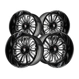 1 X AMERICAN TRUXX BUTCHER 24X14 6-139.7 106 Hub -76 Offset Black Wheel Rim
