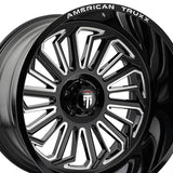 1 X AMERICAN TRUXX BUTCHER 24X14 6-139.7 106 Hub -76 Offset Black Wheel Rim