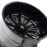 1 X AMERICAN TRUXX BUTCHER 24X14 6-139.7 106 Hub -76 Offset Black Wheel Rim