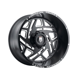 1 X AMERICAN TRUXX COSMOS 24X14 8-165.1 125.2 Hub -76 Offset Black Wheel Rim