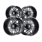 1 X AMERICAN TRUXX COSMOS 24X14 8-165.1 125.2 Hub -76 Offset Black Wheel Rim