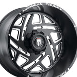 1 X AMERICAN TRUXX COSMOS 24X14 5-127 78.1 Hub -76 Offset Black Wheel Rim