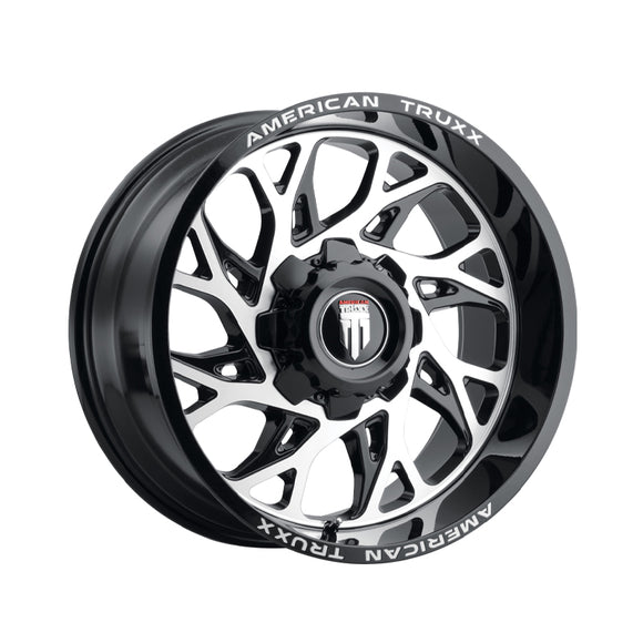 1 X AMERICAN TRUXX DESTINY 24X14 8-165.1 125.2 Hub -76 Offset Black Wheel Rim