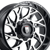 1 X AMERICAN TRUXX DESTINY 24X14 8-170 125.2 Hub -76 Offset Black Wheel Rim