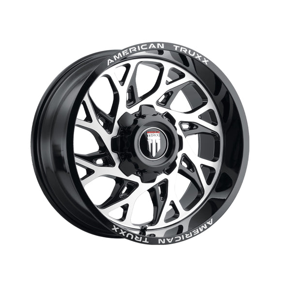 1 X AMERICAN TRUXX DESTINY 24X14 8-170 125.2 Hub -76 Offset Black Wheel Rim