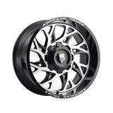 1 X AMERICAN TRUXX DESTINY 24X14 8-170 125.2 Hub -76 Offset Black Wheel Rim