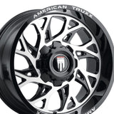 1 X AMERICAN TRUXX DESTINY 24X14 8-170 125.2 Hub -76 Offset Black Wheel Rim