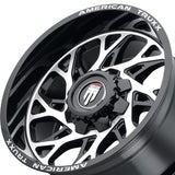 1 X AMERICAN TRUXX DESTINY 24X14 8-170 125.2 Hub -76 Offset Black Wheel Rim