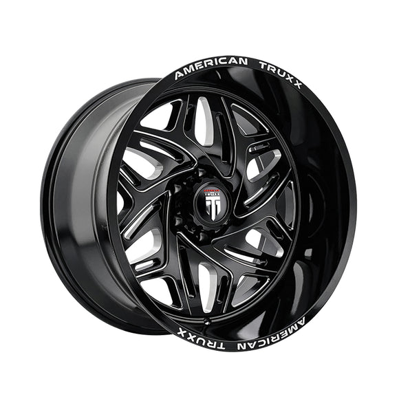 1 X AMERICAN TRUXX EUPHORIA 20X10 5-127 78.1 Hub -19 Offset Black Wheel Rim