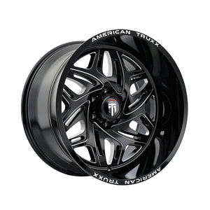 1 X AMERICAN TRUXX EUPHORIA 20X10 5-127 78.1 Hub -19 Offset Black Wheel Rim
