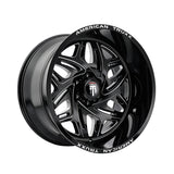 1 X AMERICAN TRUXX EUPHORIA 22X12 6-135 87.1 Hub -44 Offset Black Wheel Rim